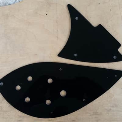 Custom Hand made plexiglass upper lower pickguards to fit on Rickenbacker 330 360 381 guitar image 2