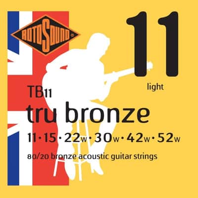 Rotosound TB11 Tru Bronze 80/20 Bronze Acoustic Guitar Strings - Light (11 - 52)