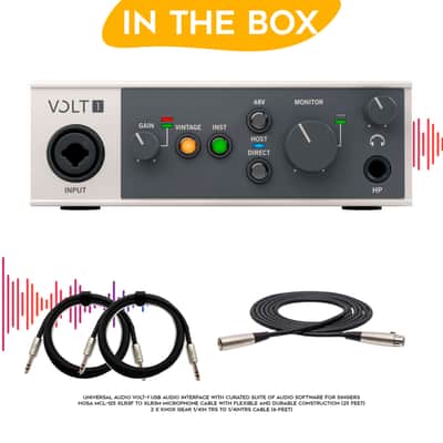 Universal Audio VOLT-1 USB Audio Interface with XLR Cable and 1/4 in. TRS Cables image 7
