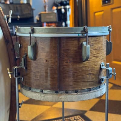 VINTAGE 1940's Leedy Trap Kit in Natural Mahogany - 14x28, 7x11, 9x13 image 21
