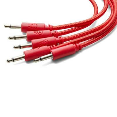 Erica Synths 3.5mm TS Mini-Jack Plug Braided Patch Cables (30cm/red/pack of 5) image 2