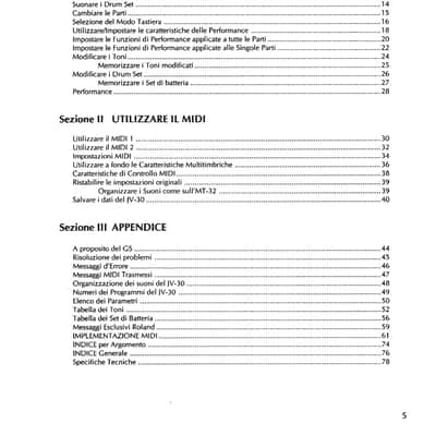 Roland JV-30 Manuale di Istruzioni e Uso originale in ITALIANO - Original Owner's Manual in Italian Language - Ottime condizioni image 2