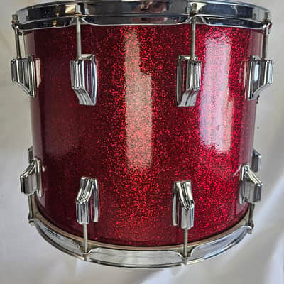 Rogers Dyna-Sonic 15x12 Marching Tenor Drum Late 1960s - Red Sparkle image 3
