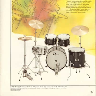 Rogers Londoner V Drum Kit – 1977 Big R Era – New Mahogany – Complete Memriloc Hardware image 4