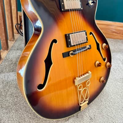 1989 Epiphone Emperor Sunburst Hollow body Guitar image 8
