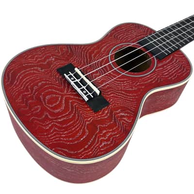 Amahi C-22 Quilted Ash Concert Ukulele Red w/Gigbag image 5