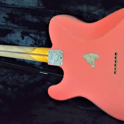 American Fender Telecaster Heavy Relic  Fiesta Red on Jade Green Metallic Custom Shop Pickups image 24