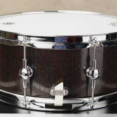 Sugar Percussion 14x6 Mahogany (Black Dyed) stave snare drum image 3