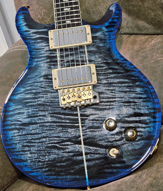 PRS (Mint) Santana Retro (One Piece Top) Quilted Maple 10-top 2022 - Charcoal Blue Burst image 1