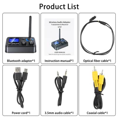 Bluetooth 5.4 Audio Transmitter Receiver HiFi Adapter w/ Optical RCA AUX USB TF image 7