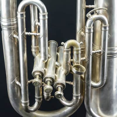 Vintage 1910-1920s J.W. York & Sons Baritone Euphonium with Hardcase image 3