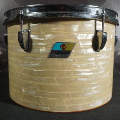 Ludwig Concert Tom 13" Diameter x 9" Depth 1970s - White Perloid w/ Case image 1