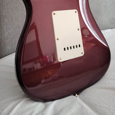 Custom Squier 40th Anniversary Gold Edition Stratocaster - Ruby Red Metallic, 100% Rosewood Neck (2022) image 17