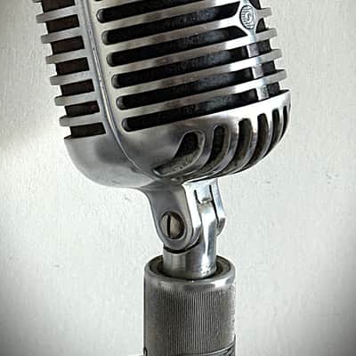 Vintage Shure 556C Fatboy Microphone, 1940's, original element, w/cable-stand image 6