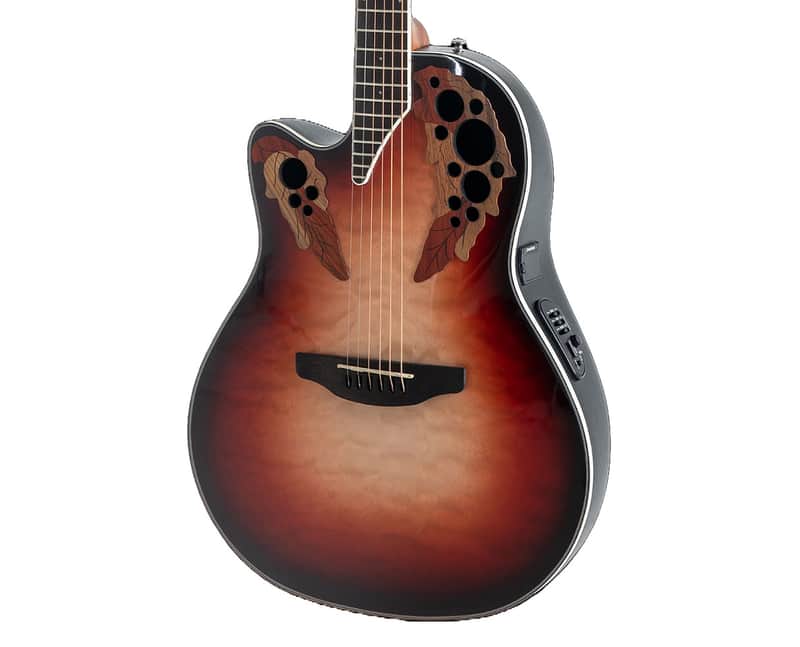 Ovation Celebrity Elite Plus CE44LX-1R Lefty A/E Guitar - Ruby Burst - Open Box image 1