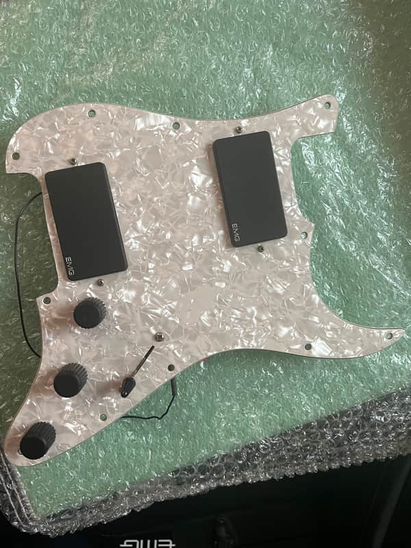 EMG KH21 Kirk Hammett HH Pre-Wired Loaded Pickguard 2010s - Black/White Pearl image 1