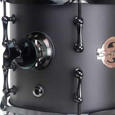 Sawtooth Hickory Series Concert Toms, 6" x 8" & 8" x 8" Matched Pair, Dual-Head Design, 6-Ply Hickory Shells, 3.2 mm Triple-Flange Hoops, Black Nickel Hardware, Chocolate Satin Finish image 14