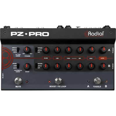 Radial Engineering PZ-PRO Acoustic instrument preamp, 2 ch w/dual EQ, 48V mic in, Radial DI image 2