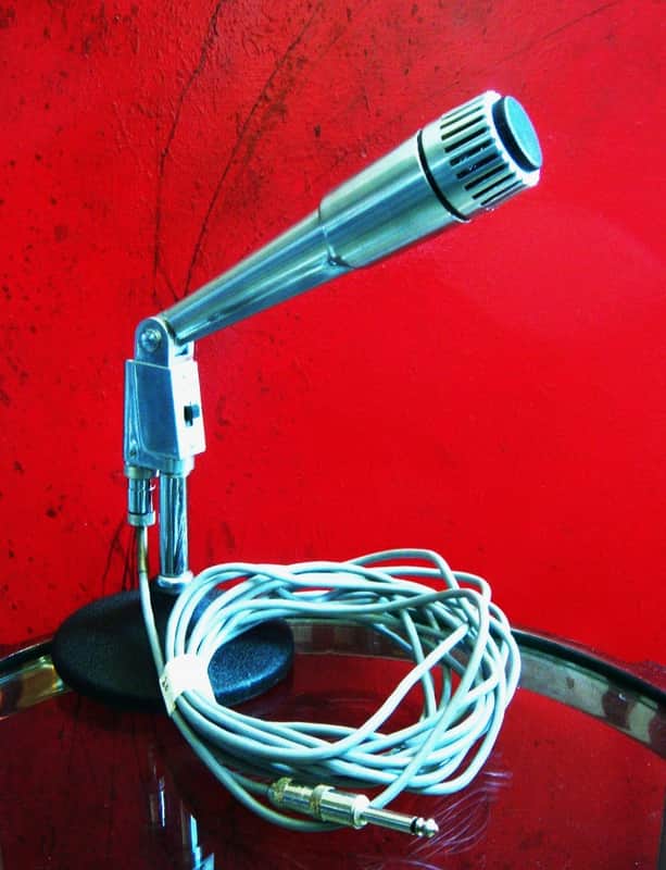 Vintage 1960's Calrad DM21 dynamic omni-directional microphone Dual Z / Hi Z harp mic w cable Olson Lafayette image 1