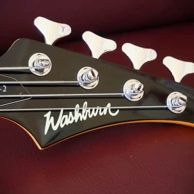 Washburn B2 four string bass, 1990 - Gloss pearl white image 2