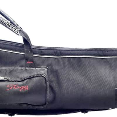 STAGG Transparent Red Electric Double Bass With Gigbag Plus 1/4" Output EUB Electric Upright Bass image 10