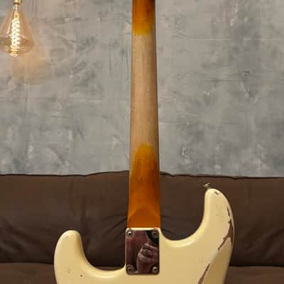 Fender Stratocaster 1962 Glas Custom Olympic White Relic Rosewood 7.4lbs w/ G&G Case image 18