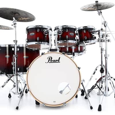 Pearl Decade Maple DMP927SP/C 7-piece Shell Pack with Snare Drum - Gloss Deep Red Burst image 1