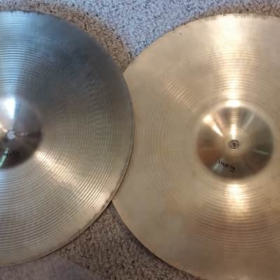 Sabian EARLY VINTAGE 14" PRE- AA Regular HI HAT CYMBALS 915 G / 1401 G / RARE BEAUTIFUL MATCHED PAIR image 4