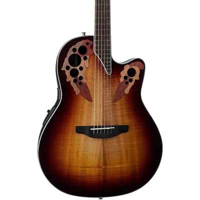 Ovation CE48P-KOAB Celebrity Collection Elite Exotic Super Shallow 6-String Acoustic-Electric Guitar image 4