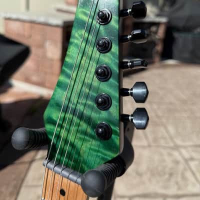 custom built Ibanez style guitar RGA style 2025 - Transparent green nitro image 6