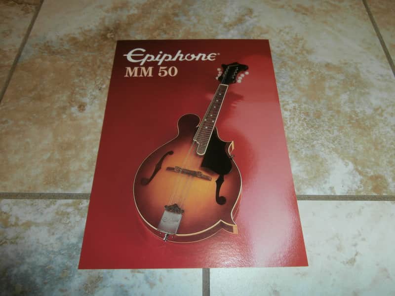 Vintage 1980 Epiphone MM 50 Mandolin Promotional Card! Rare, Original Case Candy! image 1
