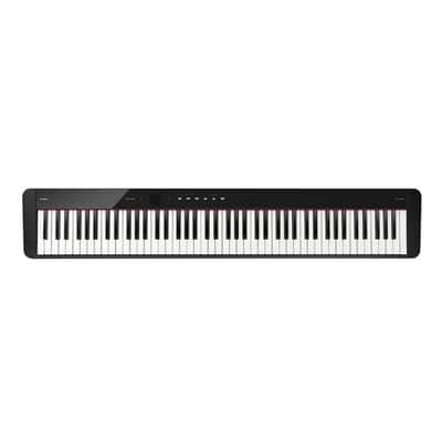 Casio Privia PX-S5000 Portable Digital Piano with 88 Hybrid Weighted Keys, 23 Tones, Touch Sensor Controls, Sustain Pedal, Bluetooth, USB, AC Adapter, 16W Speakers, Gloss Black Finish (PX-S5000BK) image 1