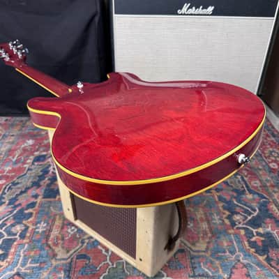 Yamaha ES-335 Style Model SA-700 Semi Hollow Persimmon Red - 1980 image 7