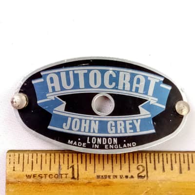 John Grey Autocrat Badge London Made In England Vintage 60s Bass/Tom/Snare Drum image 1