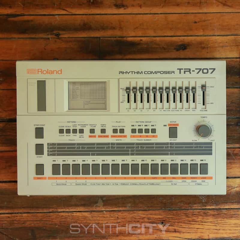 Roland TR-707 Rhythm Composer 1985 - White - Serviced image 1