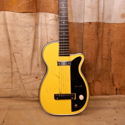 Harmony Silvertone Stratotone Newport 1950's Yellow image 1