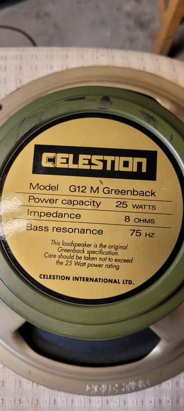 Celestion G12M Greenback 12" 8 ohm NEEDS REPAIR image 1