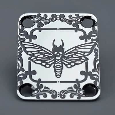 Chrome Butterfly Guitar and Bass Neck Plate image 1
