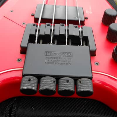 1987 Steinberger XP-2 4 String HEADLESS Bass Guitar, Active EMG's, ORIGINAL RED image 5