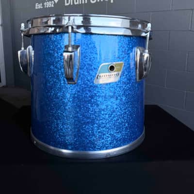 Vintage 1960's Ludwig Classic Maple 9x10 Concert Tom in Blue Sparkle image 1