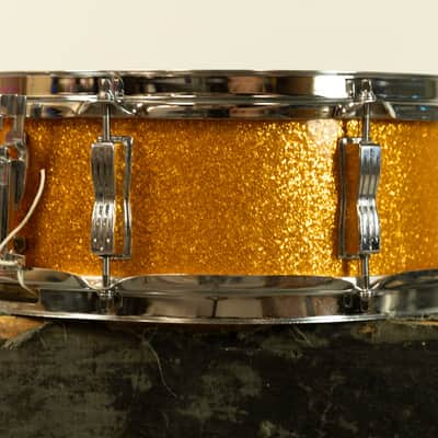 1970s Ludwig 5x14 Gold Sparkle Jazz Festival Snare Drum image 3