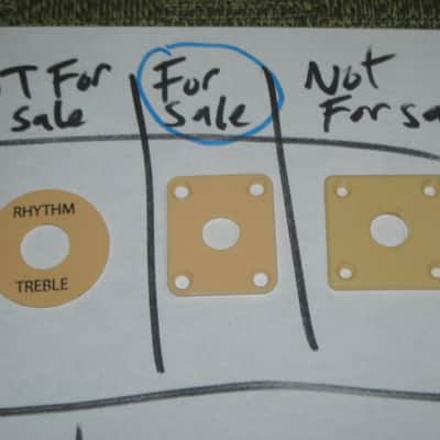 used (has some nicks & scratches) unknown brand CREME PLASTIC RECTANGLE Jack Plate + nickel finish SCREWS (refer to measurements in description) flat - but will flex when installed, might fit Epiphone LP 100 model guitar (NO guitar included) image 14