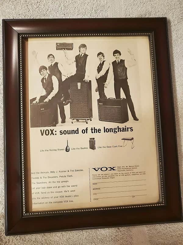 1965 Vox Promotional Ad Franed The Rolling Stones Original RARE image 1