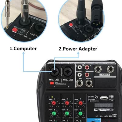 A4 4 Channel Audio Mixer Sound Mixing Console image 4