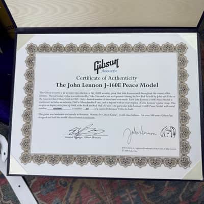 Gibson John Lennon J-160E Peace Model w/COA Candy & OHSC - 2006 image 4
