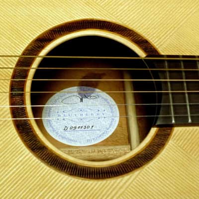 Acoustic Dreadnought Guitar Handmade by Blueberry Dragon Motif image 3