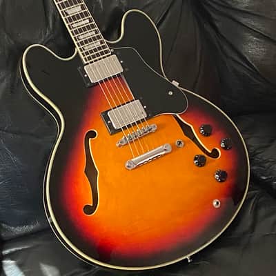 Firefly FF-338 2010's ES-335 Style Tobacco Burst with Upgraded Epiphone Pickups and Electronics image 1