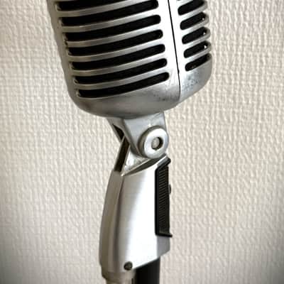 Vintage 1950's-60's Shure 55SW Dynamic Microphone, working great, w/cable-stand image 6