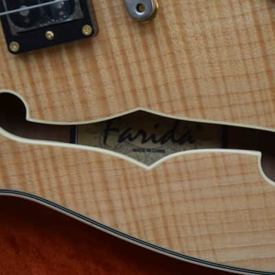 WEEKEND DEAL Farida SA-16FM Gibson-ES-style semi hollow guitar * rare prototype model with Bigsby tremolo and fine flamed maple body * this model sounds/plays/looks really great! From our showroom was 1390€ NOW ONLY 699€ image 4
