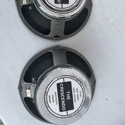 Fane Crescendo 12 inch 12A 122326 8 ohm Gilmour type speakers pair early 1970s - metallic grey image 2
